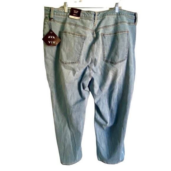 Ava & Viv High Rise Straight Medium Wash Stretch Jeans 22W NEW - Picture 2 of 11